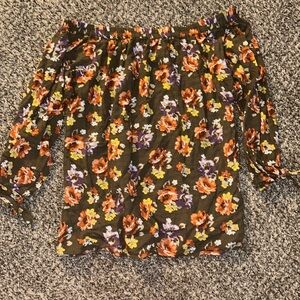 Off-The-Shoulder Floral Blouse